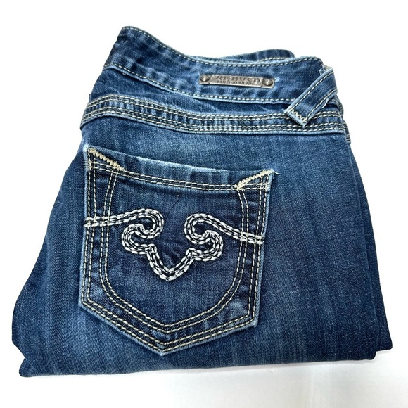ReRock For Express Jeans Womens 4 Short Blue Denim Skinny Cotton Spandex LA - Picture 1 of 15
